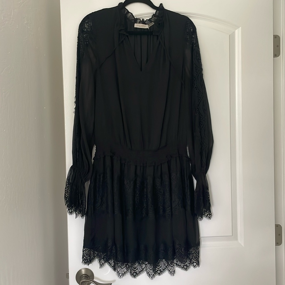 Ramy Brook black lace shift dress size large